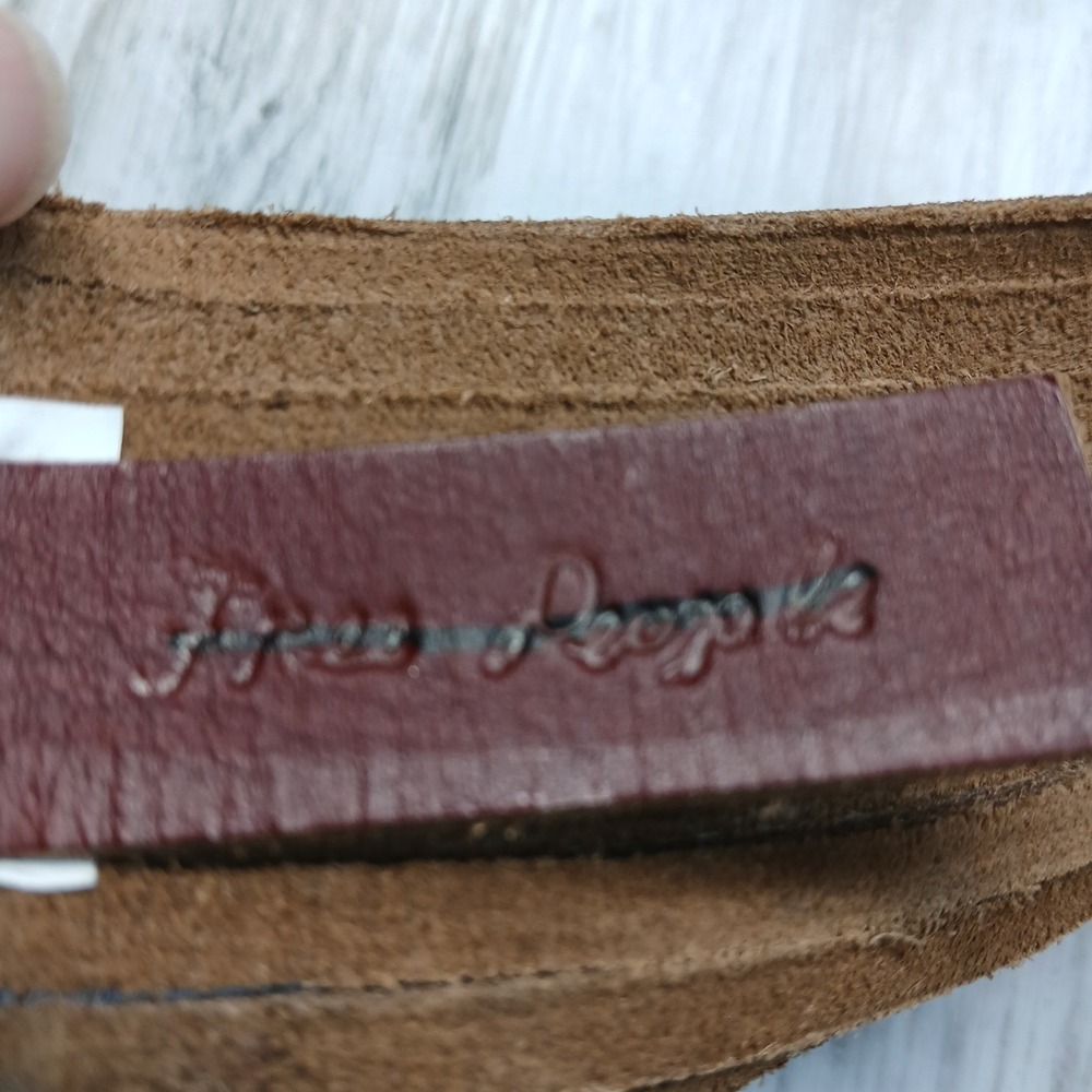 Free People Brown Leather Multi Strand Western Boho Waist Belt Silver Medallion - Picture 6 of 7